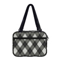 Shadow Grey Argyle Pattern Print Double Strap Bible Bag