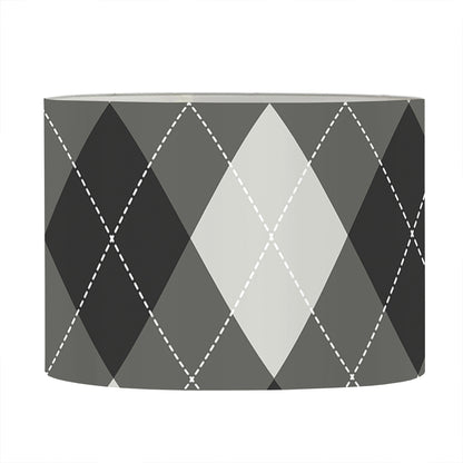 Shadow Grey Argyle Pattern Print Drum Lamp Shade