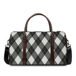 Shadow Grey Argyle Pattern Print Duffle Bag