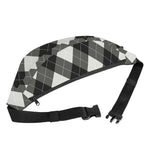 Shadow Grey Argyle Pattern Print Fanny Pack