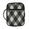 Shadow Grey Argyle Pattern Print Front Pocket Bible Bag