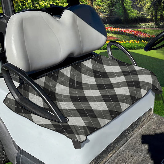 Shadow Grey Argyle Pattern Print Golf Cart Seat Cover