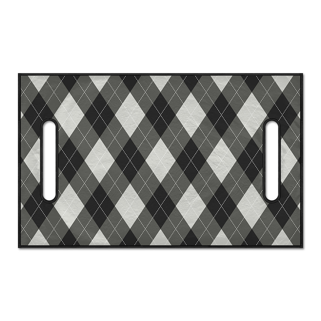 Shadow Grey Argyle Pattern Print Golf Cart Seat Cover