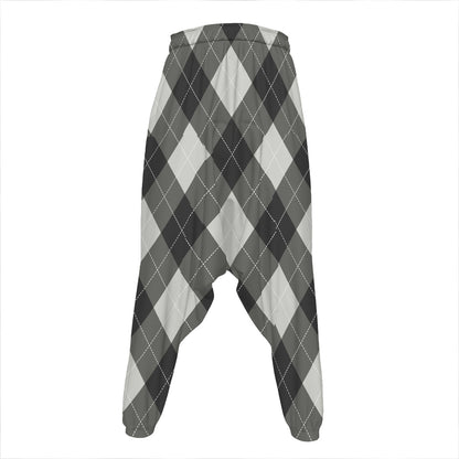 Shadow Grey Argyle Pattern Print Hammer Pants