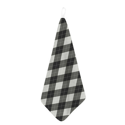 Shadow Grey Argyle Pattern Print Hand Towel