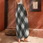 Shadow Grey Argyle Pattern Print Harem Pants