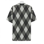 Shadow Grey Argyle Pattern Print Hawaiian Shirt