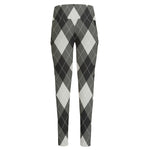 Shadow Grey Argyle Pattern Print High-Waisted Pocket Leggings