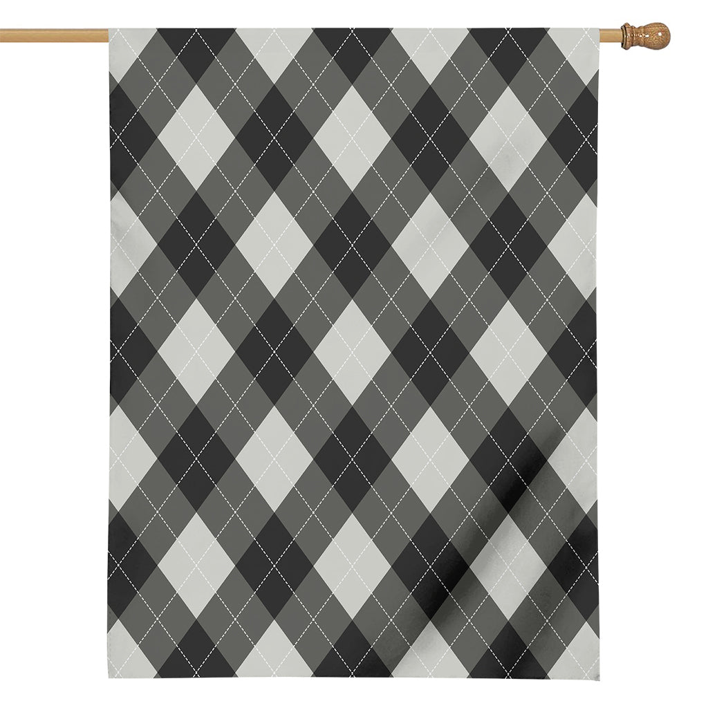 Shadow Grey Argyle Pattern Print House Flag