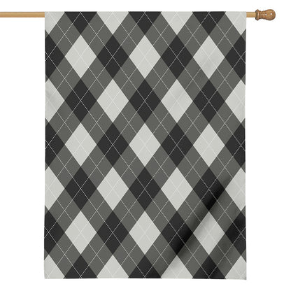 Shadow Grey Argyle Pattern Print House Flag