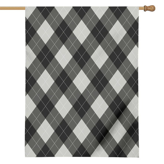 Shadow Grey Argyle Pattern Print House Flag
