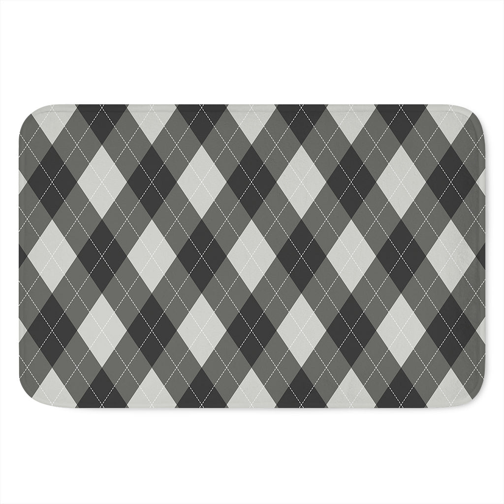 Shadow Grey Argyle Pattern Print Indoor Door Mat