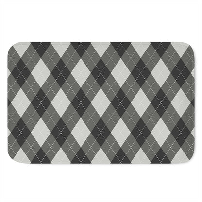 Shadow Grey Argyle Pattern Print Indoor Door Mat