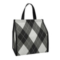 Shadow Grey Argyle Pattern Print Insulated Lunch Tote
