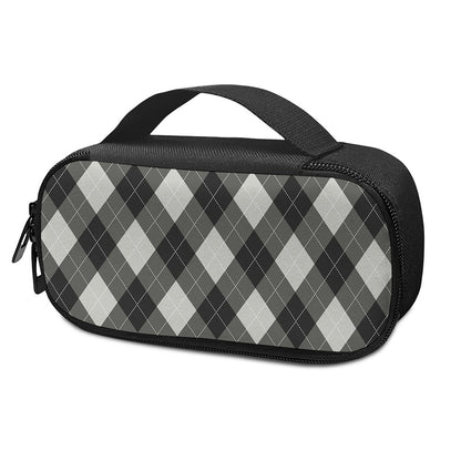 Shadow Grey Argyle Pattern Print Insulin Cooler Travel Case