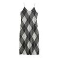 Shadow Grey Argyle Pattern Print Jersey Midi Cami Dress