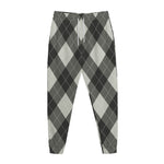 Shadow Grey Argyle Pattern Print Jogger Pants