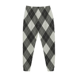 Shadow Grey Argyle Pattern Print Jogger Pants