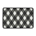 Shadow Grey Argyle Pattern Print Kitchen Mat