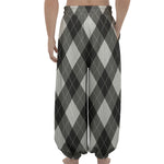 Shadow Grey Argyle Pattern Print Lantern Pants