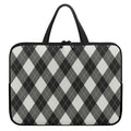 Shadow Grey Argyle Pattern Print Laptop Sleeve With Handle