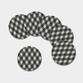 Shadow Grey Argyle Pattern Print Leather Coaster Set