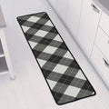 Shadow Grey Argyle Pattern Print Long Kitchen Mat