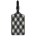 Shadow Grey Argyle Pattern Print Luggage Tag