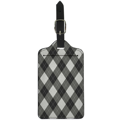 Shadow Grey Argyle Pattern Print Luggage Tag
