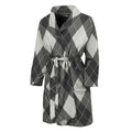 Shadow Grey Argyle Pattern Print Men's Bathrobe
