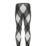 Shadow Grey Argyle Pattern Print Men's leggings