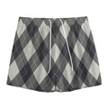 Shadow Grey Argyle Pattern Print Mesh Shorts