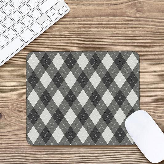 Shadow Grey Argyle Pattern Print Mouse Pad