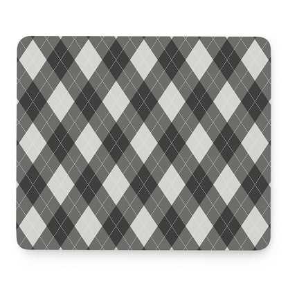Shadow Grey Argyle Pattern Print Mouse Pad