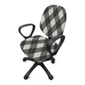 Shadow Grey Argyle Pattern Print Office Chair Cover