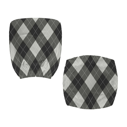 Shadow Grey Argyle Pattern Print Office Chair Cover