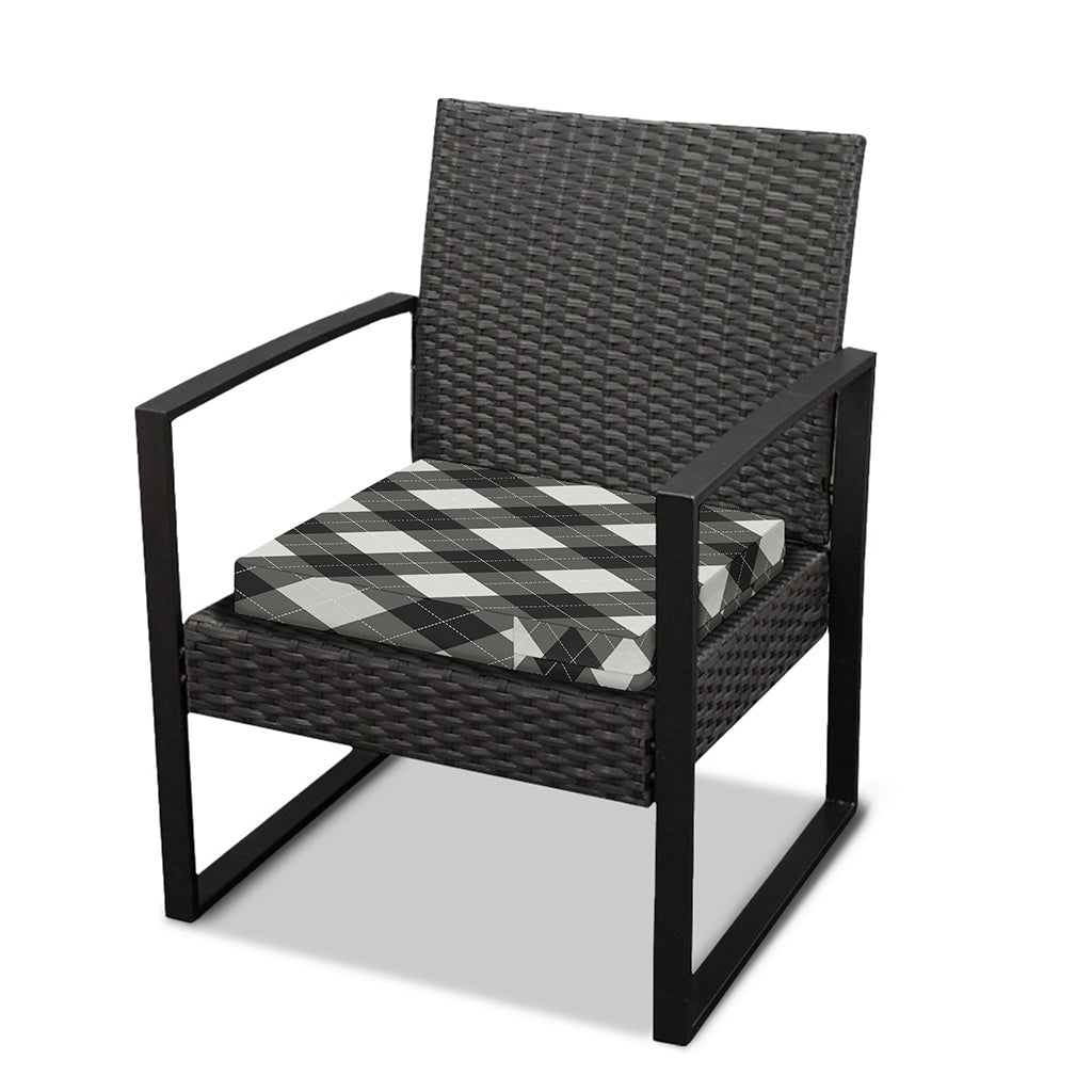 Shadow Grey Argyle Pattern Print Outdoor Seat Cushion Cover