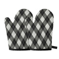 Shadow Grey Argyle Pattern Print Oven Mitts