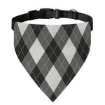 Shadow Grey Argyle Pattern Print Over The Collar Dog Bandana
