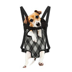 Shadow Grey Argyle Pattern Print Pet Carrier Backpack