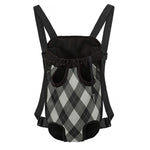 Shadow Grey Argyle Pattern Print Pet Carrier Backpack