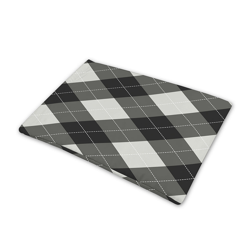 Shadow Grey Argyle Pattern Print Pet Cooling Mat Cover