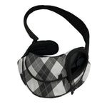 Shadow Grey Argyle Pattern Print Pet Sling Carrier