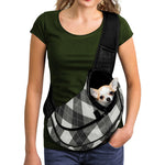 Shadow Grey Argyle Pattern Print Pet Sling Carrier