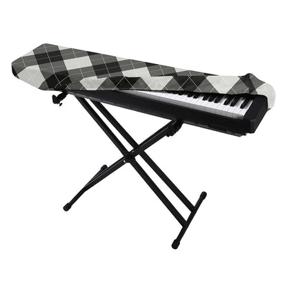 Shadow Grey Argyle Pattern Print Piano Keyboard Cover