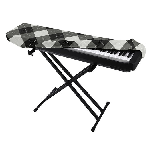 Shadow Grey Argyle Pattern Print Piano Keyboard Cover