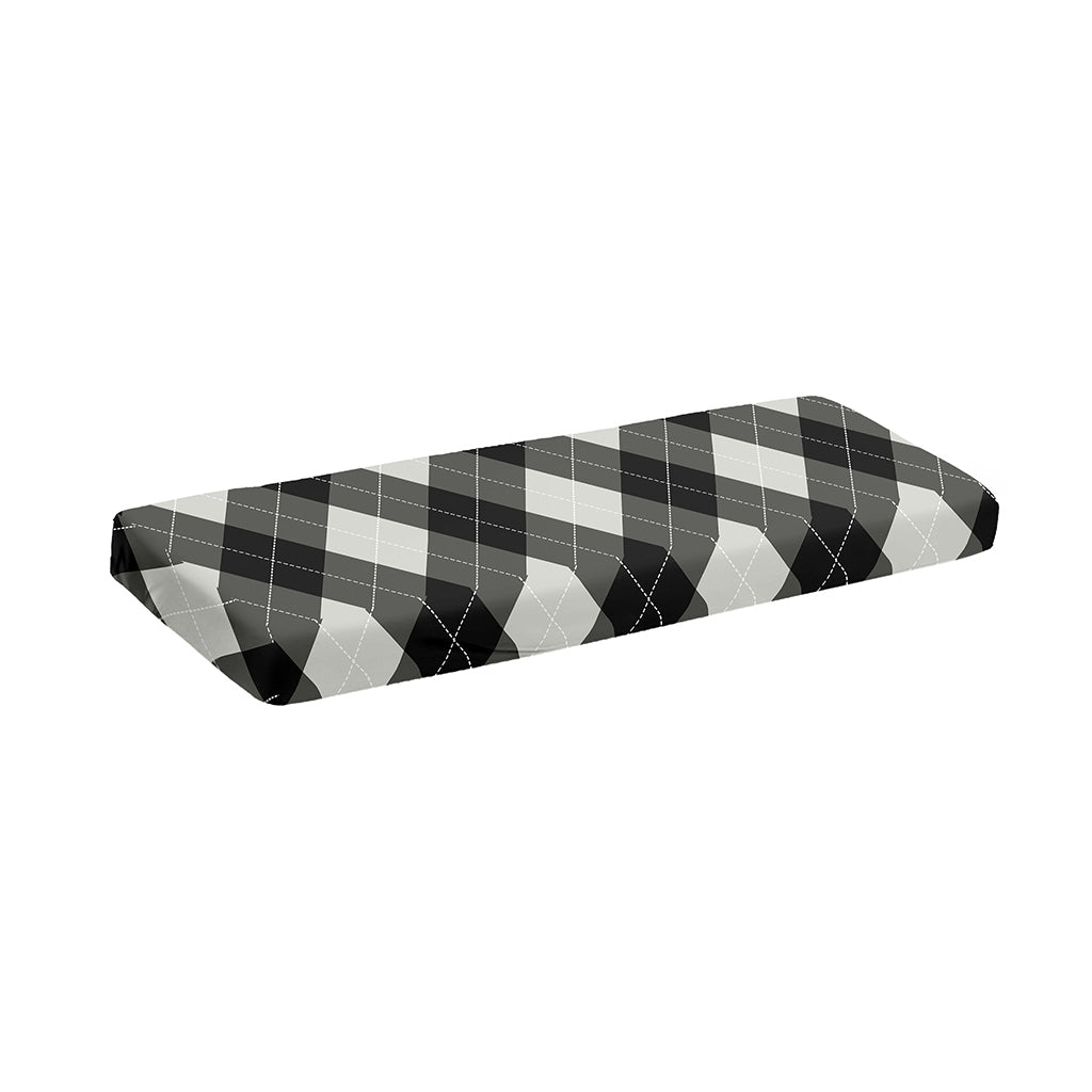 Shadow Grey Argyle Pattern Print Piano Keyboard Cover