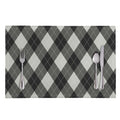 Shadow Grey Argyle Pattern Print Placemat