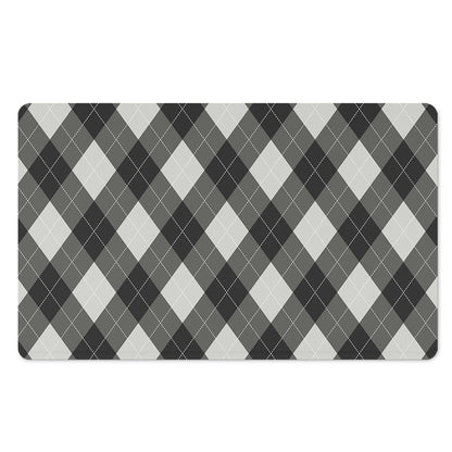 Shadow Grey Argyle Pattern Print Polyester Doormat