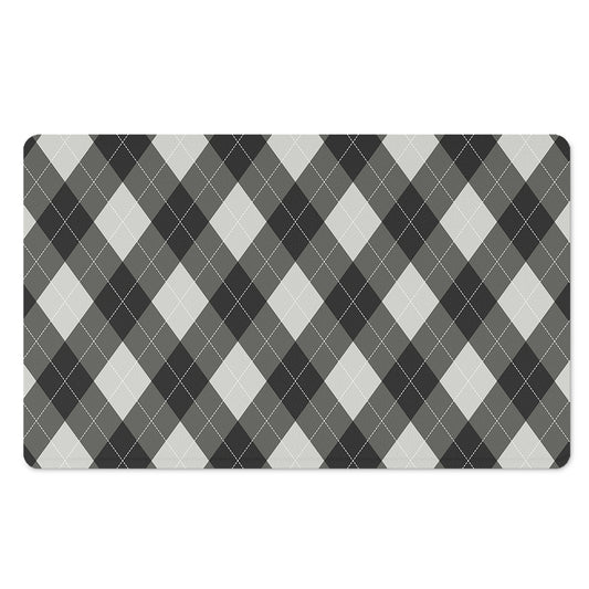 Shadow Grey Argyle Pattern Print Polyester Doormat
